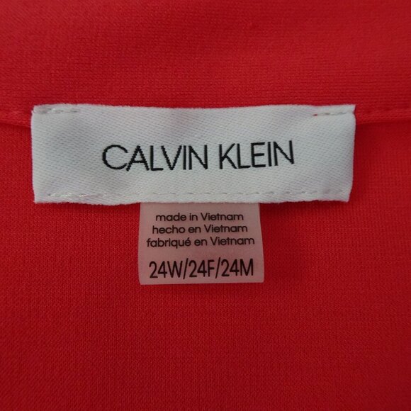 Calvin Klein T-Shirt Dress Women's Plus Size 24W Pink Coral Button Front - Picture 7 of 11